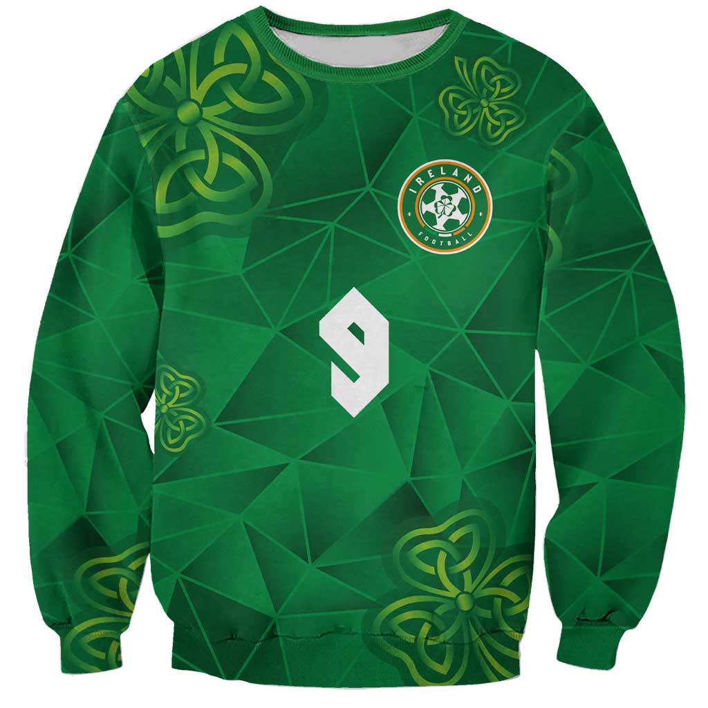 Custom Ireland Football Sweatshirt Shamrock Celtic Geometric Sport