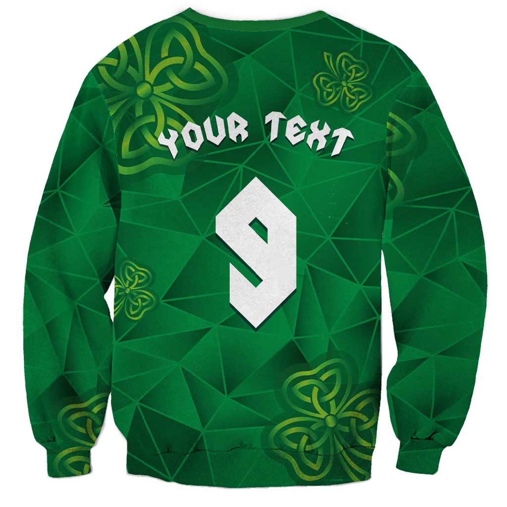 Custom Ireland Football Sweatshirt Shamrock Celtic Geometric Sport