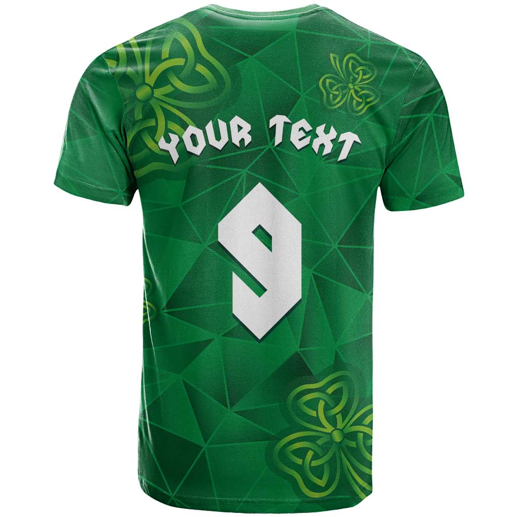 Custom Ireland Football T Shirt Shamrock Celtic Geometric Sport
