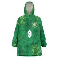 Custom Ireland Football Wearable Blanket Hoodie Shamrock Celtic Geometric Sport