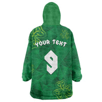 Custom Ireland Football Wearable Blanket Hoodie Shamrock Celtic Geometric Sport