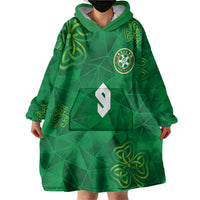Custom Ireland Football Wearable Blanket Hoodie Shamrock Celtic Geometric Sport