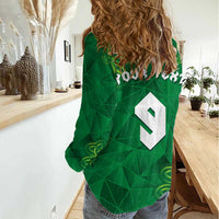 Custom Ireland Football Women Casual Shirt Shamrock Celtic Geometric Sport