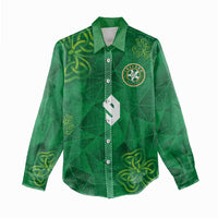 Custom Ireland Football Women Casual Shirt Shamrock Celtic Geometric Sport