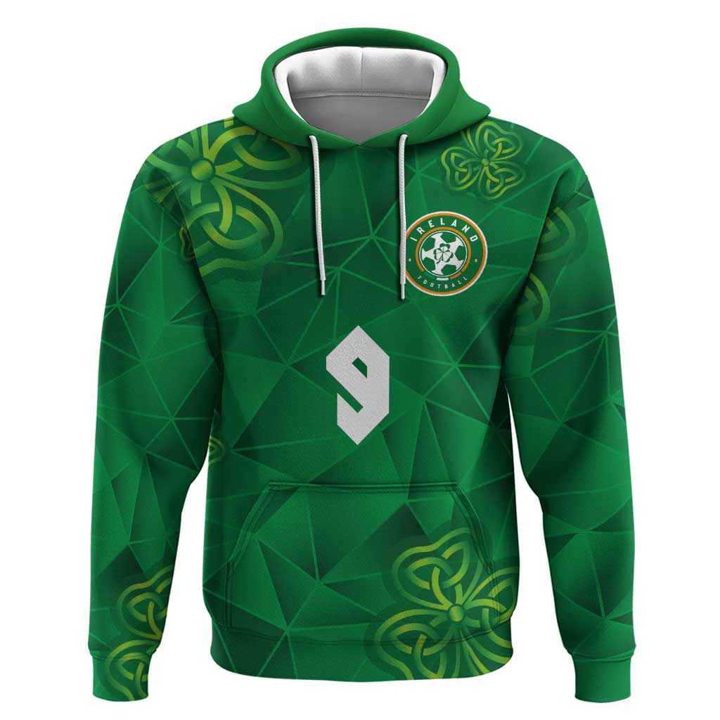 Custom Ireland Football Zip Hoodie Shamrock Celtic Geometric Sport