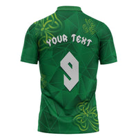 Custom Ireland Football Zipper Polo Shirt Shamrock Celtic Geometric Sport