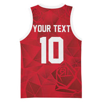 Custom England Rugby Basketball Jersey Roses Geometric Sport