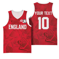 Custom England Rugby Basketball Jersey Roses Geometric Sport