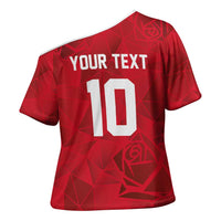 Custom England Rugby Cross Shoulder Shirt Roses Geometric Sport