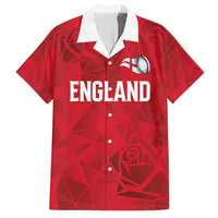 Custom England Rugby Hawaiian Shirt Roses Geometric Sport