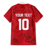 Custom England Rugby Hawaiian Shirt Roses Geometric Sport