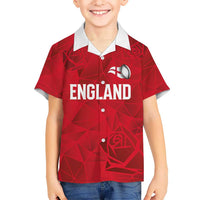 Custom England Rugby Hawaiian Shirt Roses Geometric Sport
