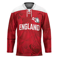 Custom England Rugby Hockey Jersey Roses Geometric Sport