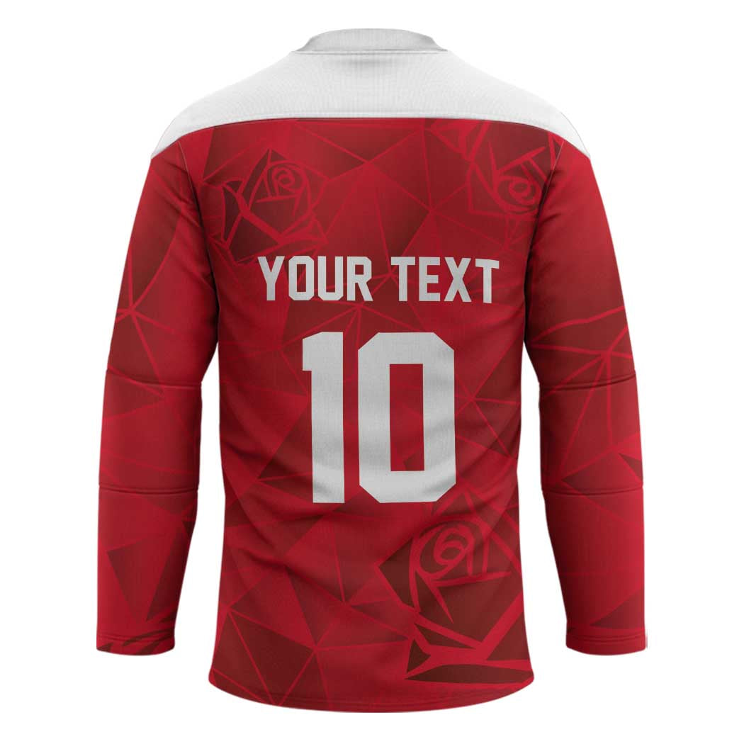 Custom England Rugby Hockey Jersey Roses Geometric Sport