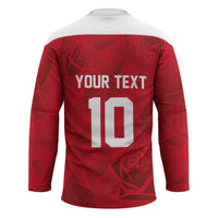 Custom England Rugby Hockey Jersey Roses Geometric Sport