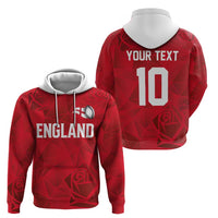 Custom England Rugby Hoodie Roses Geometric Sport