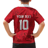 Custom England Rugby Kid Hawaiian Shirt Roses Geometric Sport