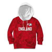 Custom England Rugby Kid Hoodie Roses Geometric Sport