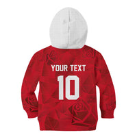Custom England Rugby Kid Hoodie Roses Geometric Sport