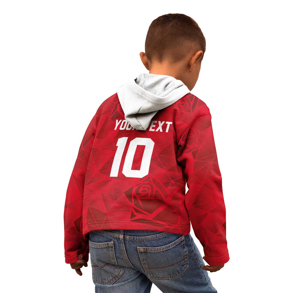 Custom England Rugby Kid Hoodie Roses Geometric Sport