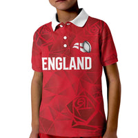 Custom England Rugby Kid Polo Shirt Roses Geometric Sport