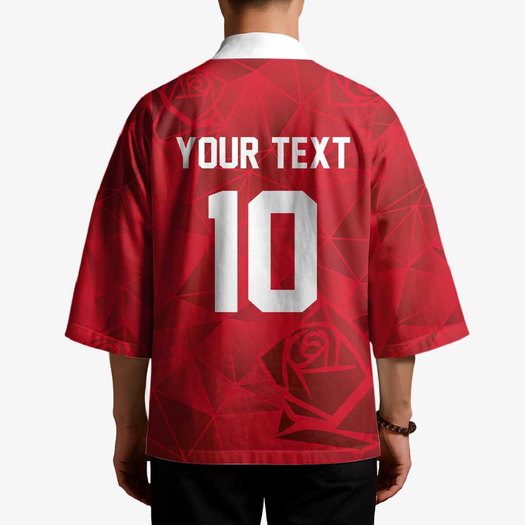 Custom England Rugby Kimono Roses Geometric Sport