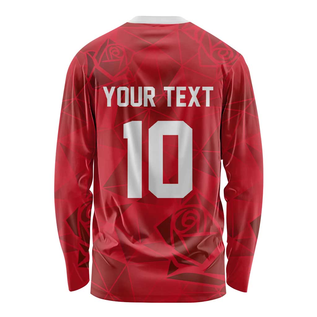 Custom England Rugby Long Sleeve Shirt Roses Geometric Sport