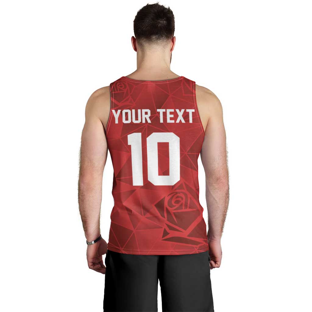 Custom England Rugby Men Tank Top Roses Geometric Sport