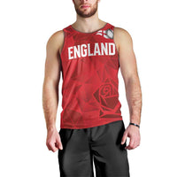 Custom England Rugby Men Tank Top Roses Geometric Sport