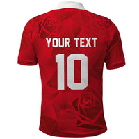 Custom England Rugby Polo Shirt Roses Geometric Sport