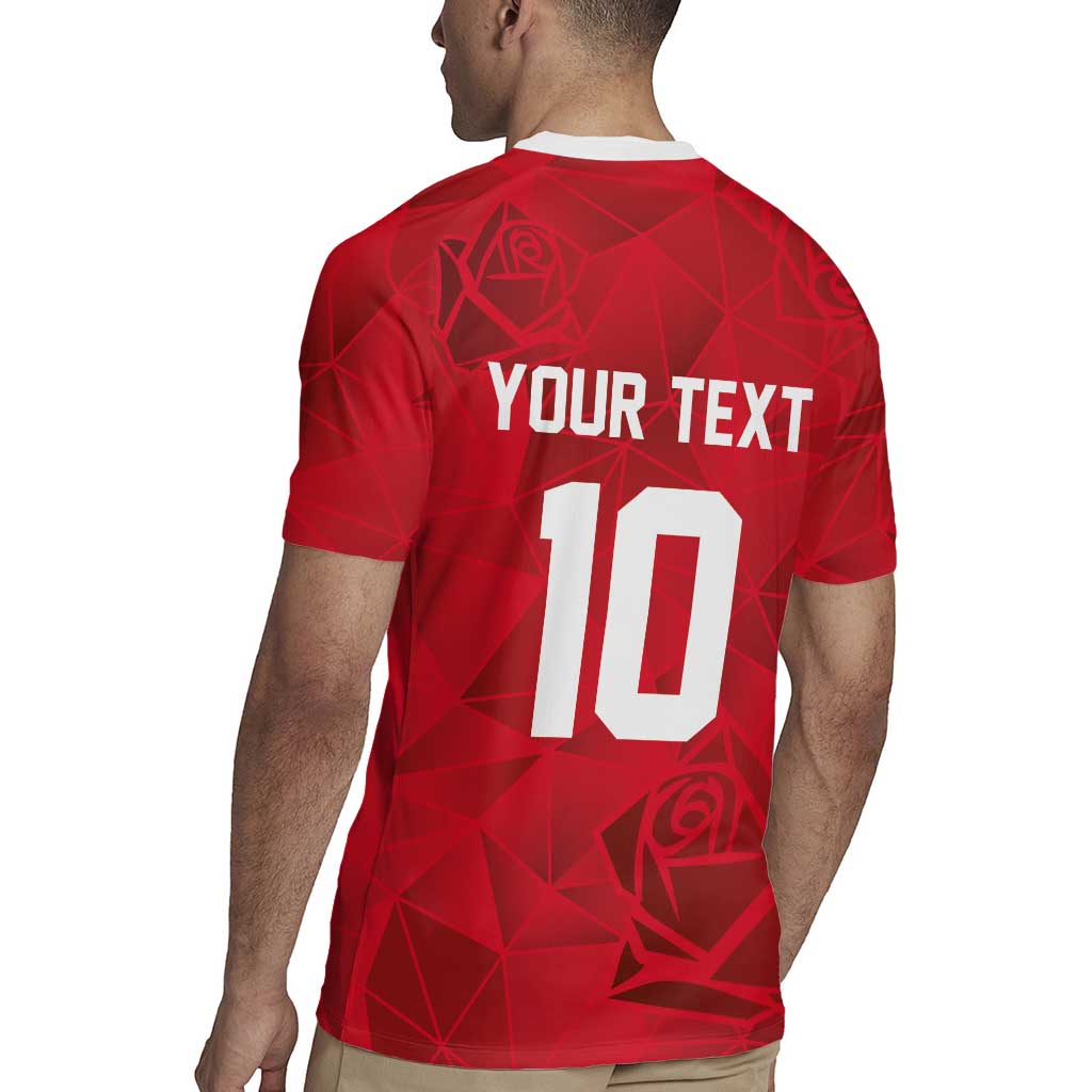 Custom England Rugby Rugby Jersey Roses Geometric Sport