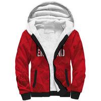 Custom England Rugby Sherpa Hoodie Roses Geometric Sport