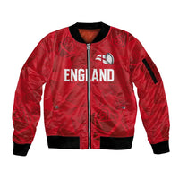Custom England Rugby Sleeve Zip Bomber Jacket Roses Geometric Sport