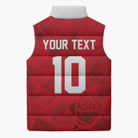 Custom England Rugby Sleeveless Puffer Jacket Roses Geometric Sport