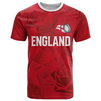 Custom England Rugby T Shirt Roses Geometric Sport
