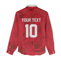 Custom England Rugby Women Casual Shirt Roses Geometric Sport