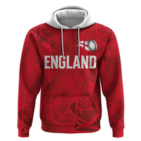 Custom England Rugby Zip Hoodie Roses Geometric Sport