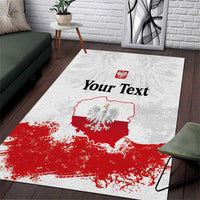 Personalized Polish National Flag Day Area Rug Polska White Eagle Grunge Style