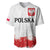 Personalized Polish National Flag Day Baseball Jersey Polska White Eagle Grunge Style