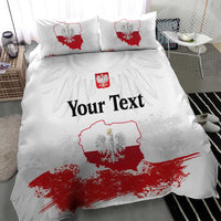 Personalized Polish National Flag Day Bedding Set Polska White Eagle Grunge Style