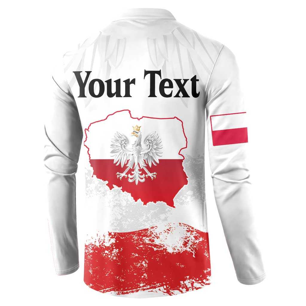 Personalized Polish National Flag Day Button Sweatshirt Polska White Eagle Grunge Style