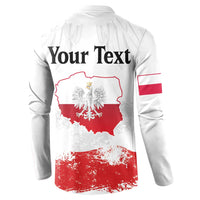 Personalized Polish National Flag Day Button Sweatshirt Polska White Eagle Grunge Style