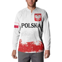 Personalized Polish National Flag Day Button Sweatshirt Polska White Eagle Grunge Style