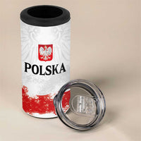 Personalized Polish National Flag Day 4 in 1 Can Cooler Tumbler Polska White Eagle Grunge Style