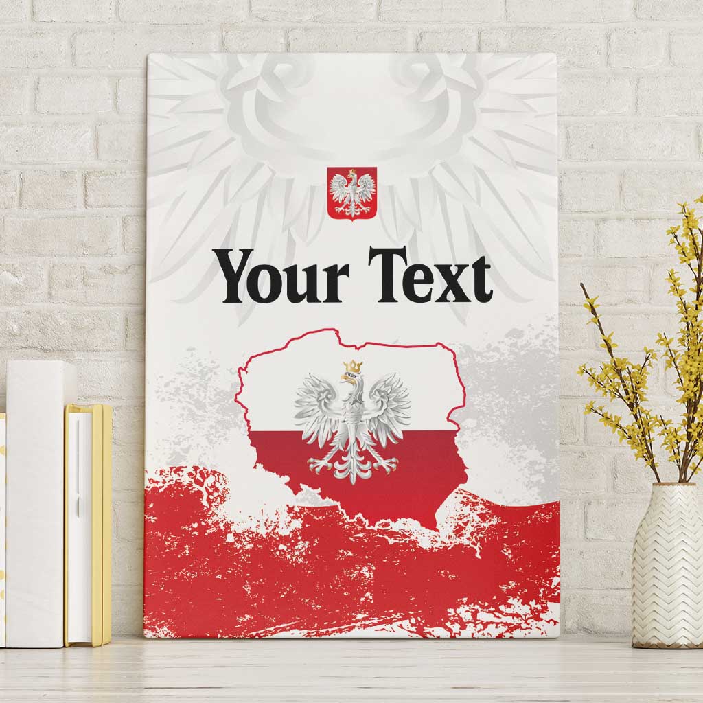 Personalized Polish National Flag Day Canvas Wall Art Polska White Eagle Grunge Style