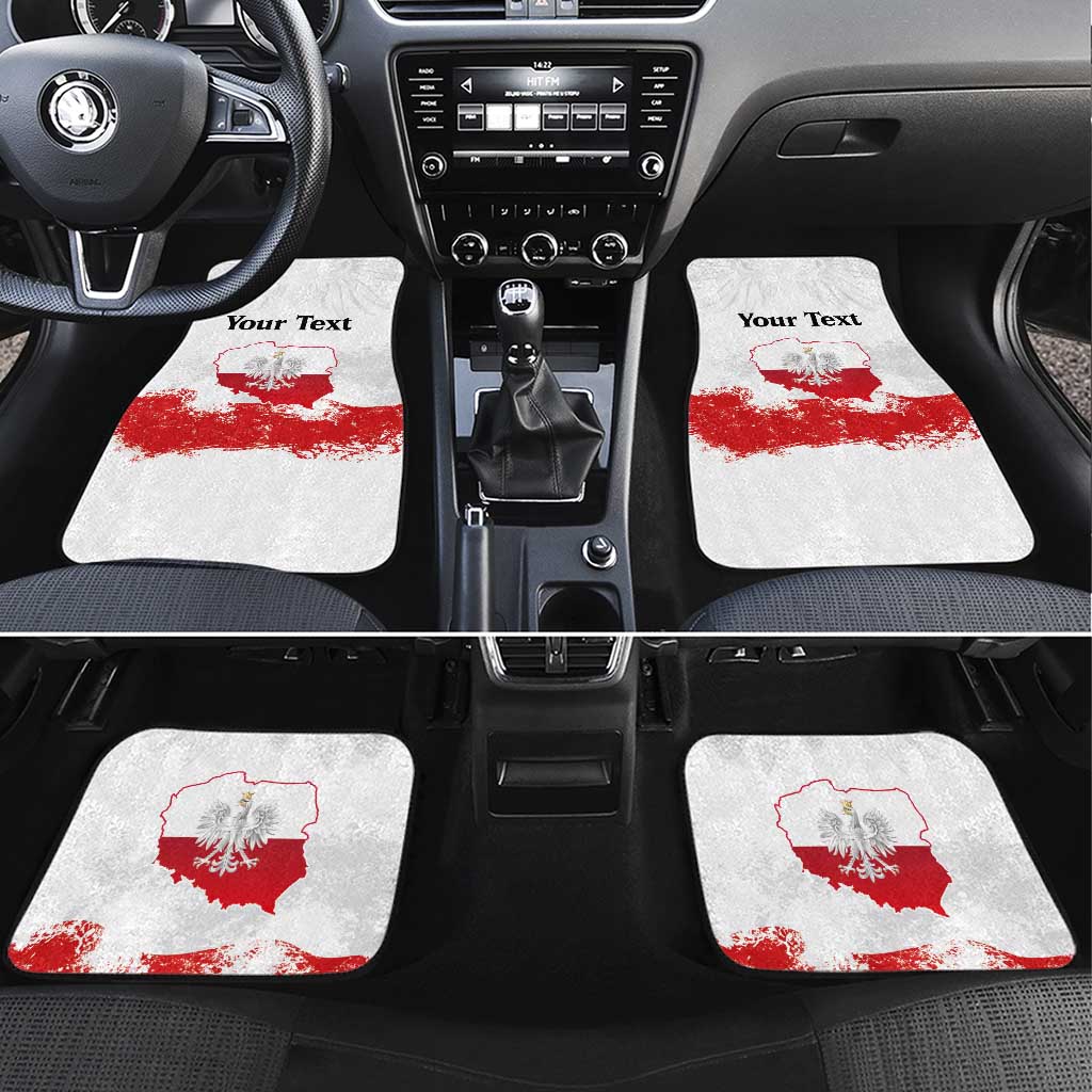Personalized Polish National Flag Day Car Mats Polska White Eagle Grunge Style