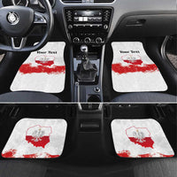 Personalized Polish National Flag Day Car Mats Polska White Eagle Grunge Style