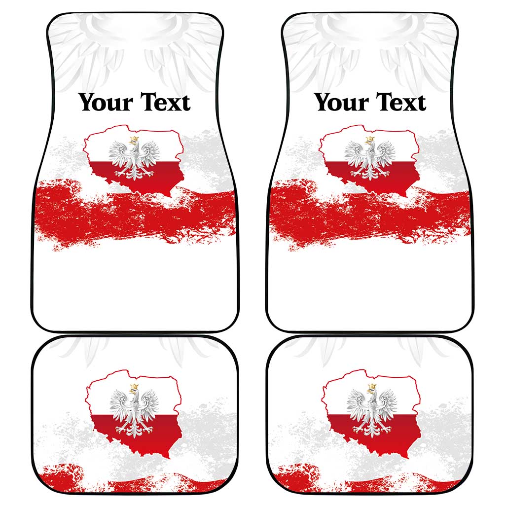 Personalized Polish National Flag Day Car Mats Polska White Eagle Grunge Style