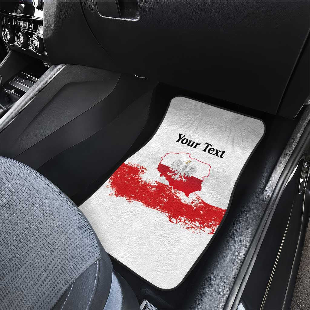 Personalized Polish National Flag Day Car Mats Polska White Eagle Grunge Style