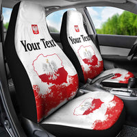 Personalized Polish National Flag Day Car Seat Cover Polska White Eagle Grunge Style